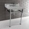 Kingston Brass KVPB30MSQ1 30-Inch Carrara Marble Console Sink, Marble White/Polished Chrome KVPB30MSQ1 - alternate 3